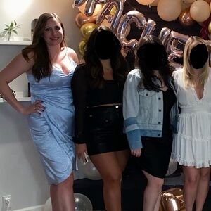 Satin Baby Blue Mini Dress